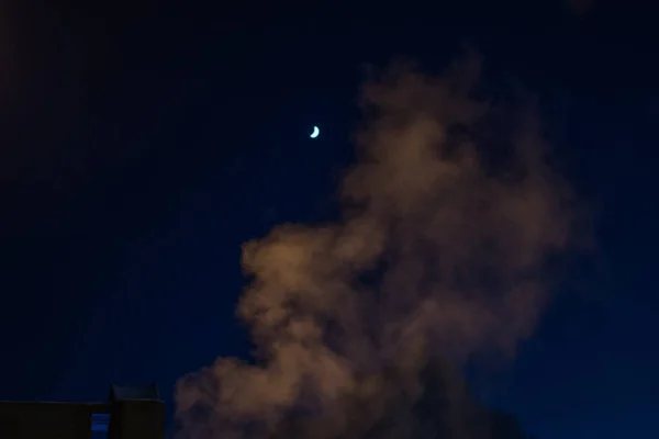 Astronomie Ciel Nocturne Avec Lune — Photo