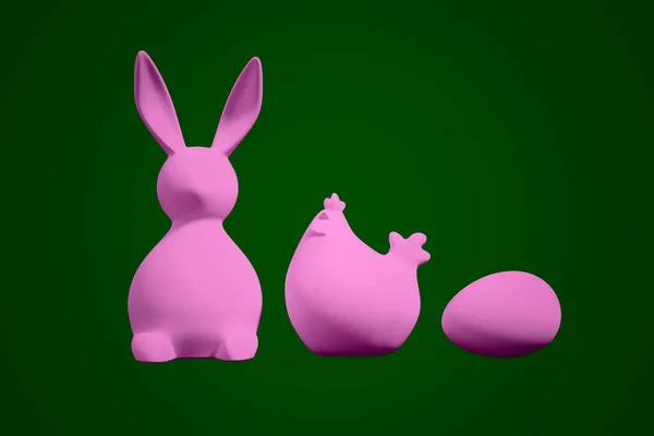 Coniglio Pollo Uovo Decorazione Pasqua — Foto Stock