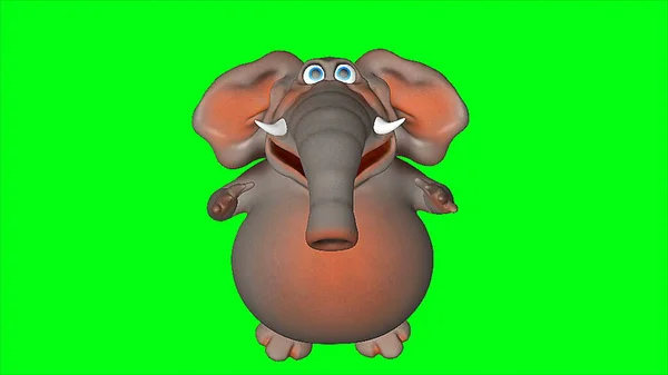 Fun elephant. Computer graphic, 3d illustration