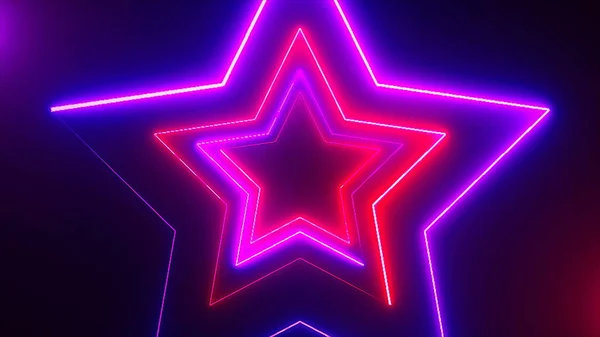 Abstract digital background with neon stars