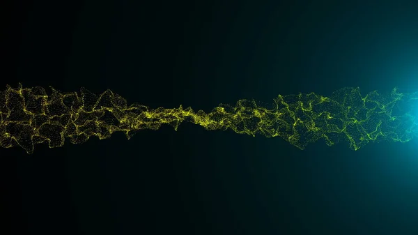 Superfície Ondulada Partículas Brilho Com Clarão Brilhante — Fotografia de Stock