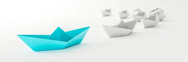 Barco Azul Alguns Navios Brancos — Fotografia de Stock