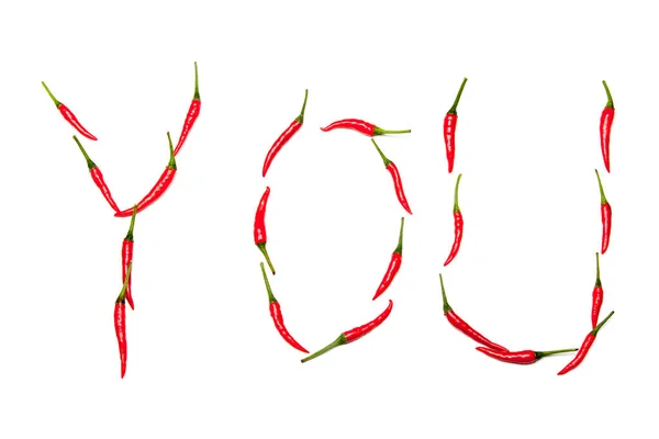 You Written Chilis White — Stock Photo, Image