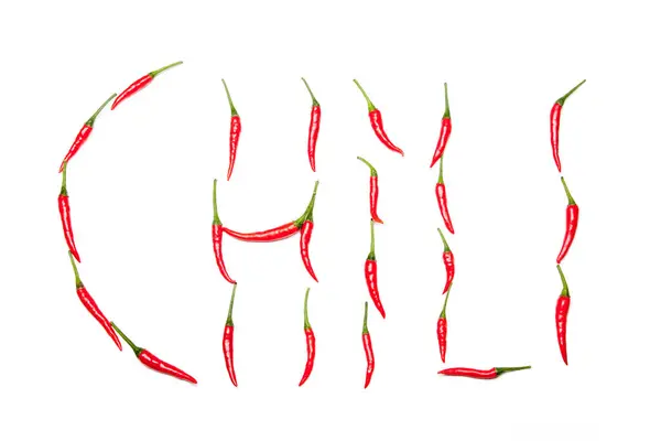 Chili Written Chilis Close — Stock Photo, Image
