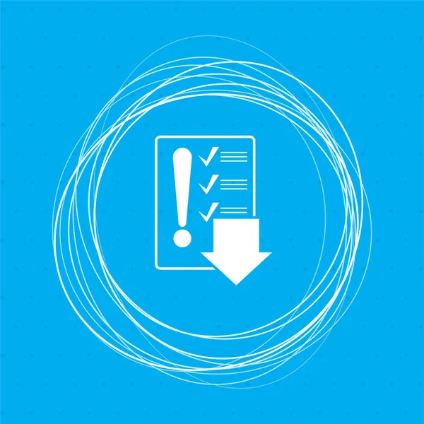 Pictograph Checklist Icon Blue Background Abstract Circles Place Your Text — ストック写真
