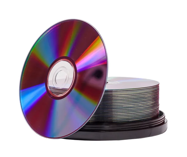 Compact Disks Pila Sfondo Bianco — Foto Stock