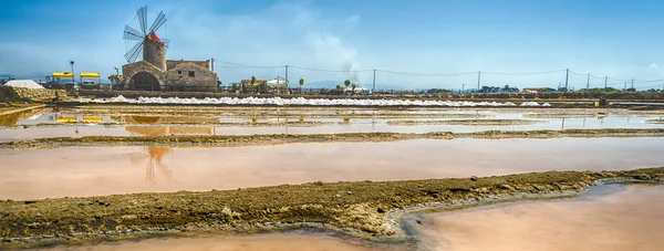 Salt Flats Trapani Sicily Italy — Stock Photo, Image