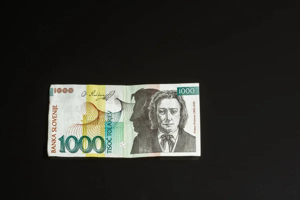 1000 Tolar Bill Slovenia Fallow Picture — Stock Photo, Image