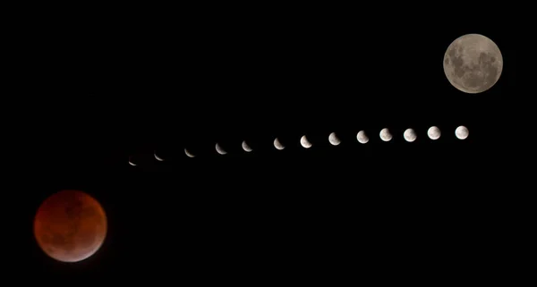 Bloody Moon Total Lunar Eclipse 2019 — Stock Photo, Image
