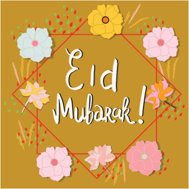 Çiçek çerçeveli Mübarek Deyimi.