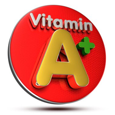 A vitamini 3D, renkli illüstrasyon 