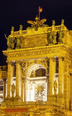 Hofburg Sarayı, Viyana. Avusturya, Viyana 'da güzel bir sokak manzarası ve mimari