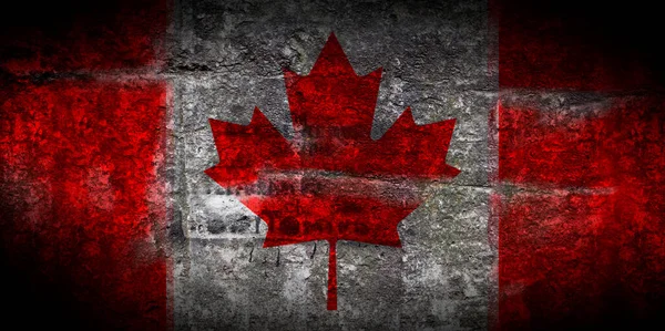 Grungy Bandeira Canadá Pedra Textura Fundo Close — Fotografia de Stock