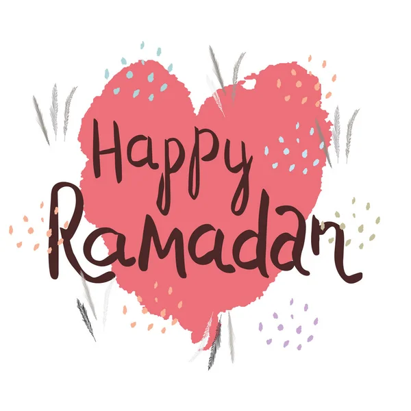 Felices Letras Del Ramadán Corazón Texturizado —  Fotos de Stock