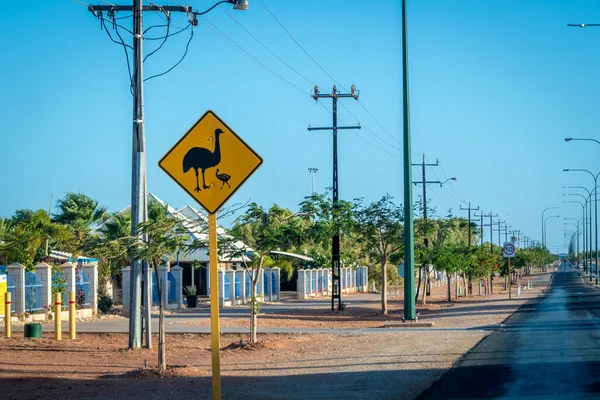 Emu鳥ストリートサイン エクスマス西オーストラリア — ストック写真