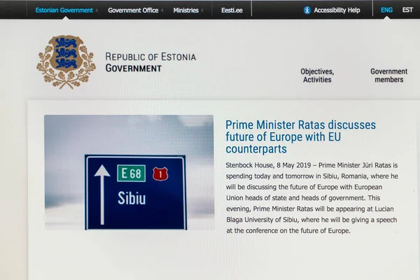 Estonian Government Web Page — Stock Photo, Image