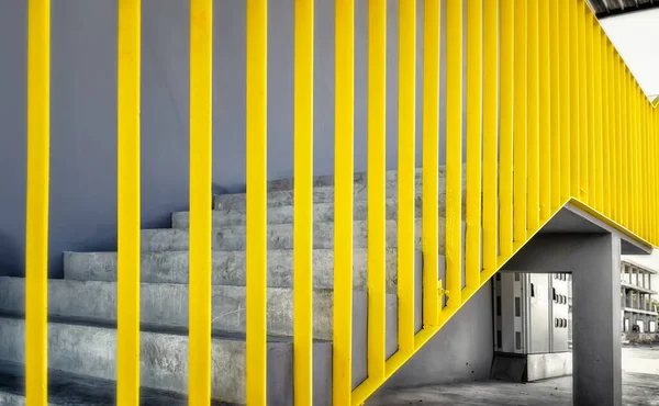 Painted Yellow Guard Rails Staircase — Stock Photo, Image