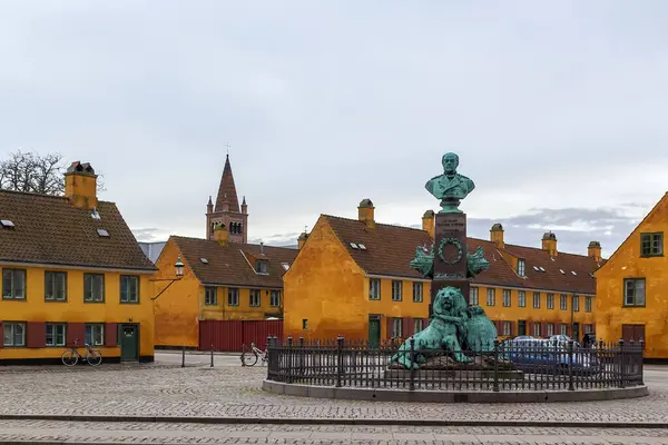 Nyboder Kopenhaga Widok Tła — Zdjęcie stockowe