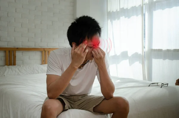 Young Asian Man Suffering Pain Health Problem Concept — Stock Photo, Image