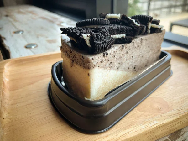 Slice Delicious Chocolate Cake — Stock Photo, Image