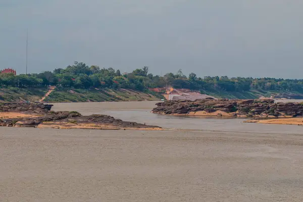 Island Mekong River Thai Laos — Stock Photo, Image
