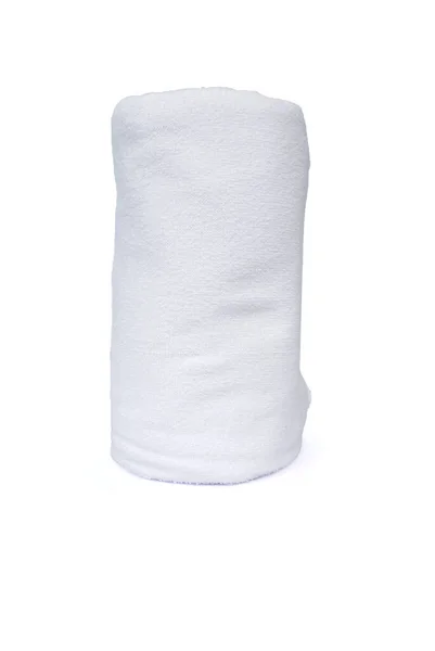 Weißes Handtuch Isoliert Auf Weißem Hintergrund — Stockfoto