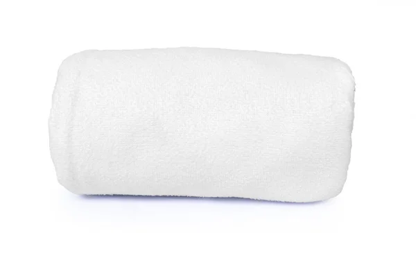 Asciugamano Bianco Isolato Sfondo Bianco — Foto Stock