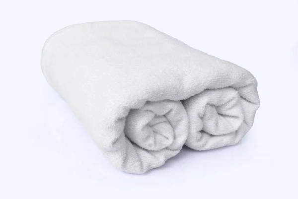 Asciugamani Bianchi Isolati Sfondo Bianco — Foto Stock