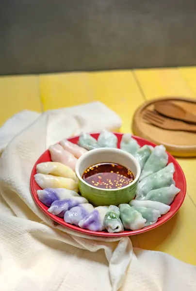 View Steamed Chives Dumplings — Stock Photo, Image