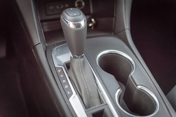 Automatic transmission in P mode inside modern car
