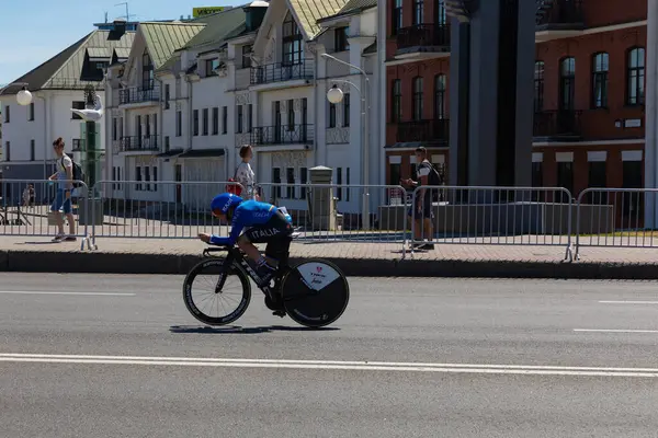 Minsk Belarus Juin 2019 Une Cycliste Italienne Participe Une Course — Photo