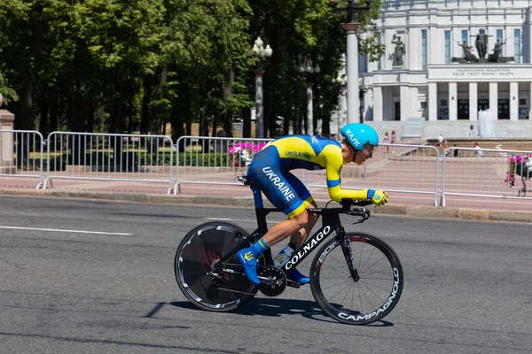 Minsk Belarus Juin 2019 Cycliste Ukrainien Sur Vélo Colnago Participe — Photo