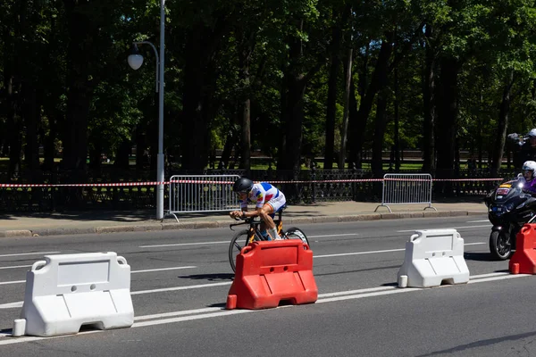Minszk Belorusszia Június 2019 Moldovai Kerékpáros Részt Vesz Men Split — Stock Fotó