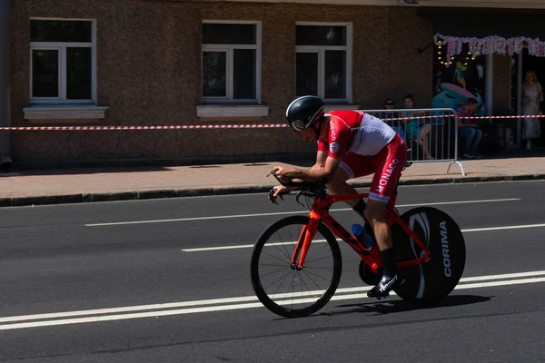 Μινσκ Λευκορωσία Ιουνίου 2019 Ποδηλάτης Από Μονακό Συμμετέχει Άνδρες Σπλιτ — Φωτογραφία Αρχείου