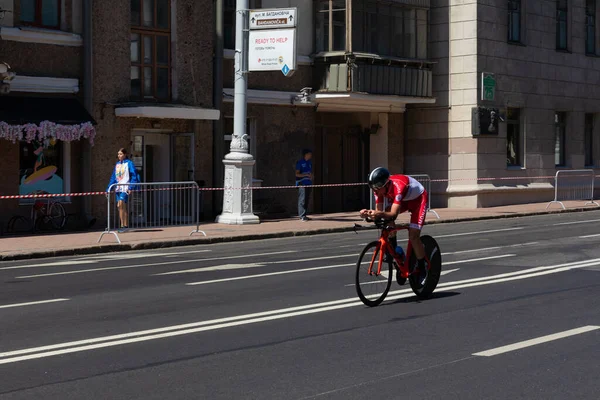 Minsk Belarus June 2019 Cyclist Monaco Participates Men Split Start — Stock Photo, Image