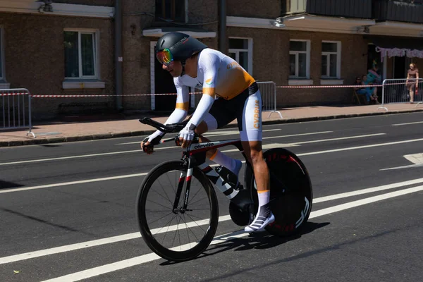 Minsk Belarus Juin 2019 Cycliste Chypriote Participe Course Individuelle Départ — Photo