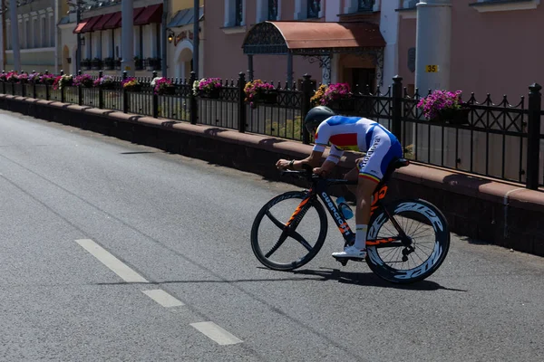 Μινσκ Λευκορωσία Ιουνίου 2019 Ποδηλάτης Από Μολδαβία Asadov Συμμετέχει Άνδρες — Φωτογραφία Αρχείου