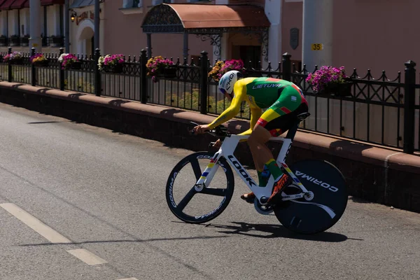 Minsk Belarus Juin 2019 Cycliste Lituanien Navardauskas Participe Une Course — Photo