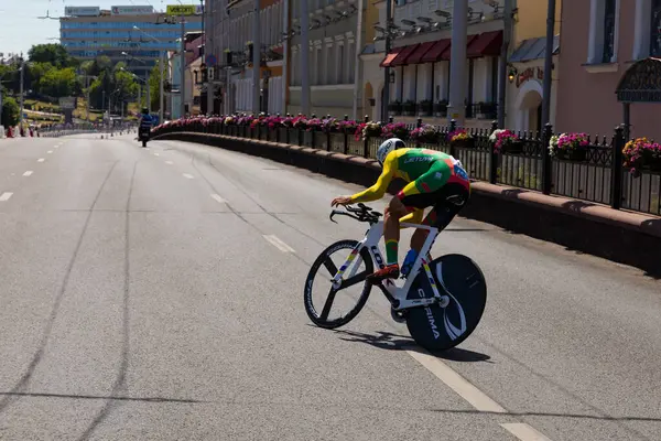 Minsk Beyaz Rusya Haziran 2019 Litvanyalı Bisikletçi Navardauskas — Stok fotoğraf