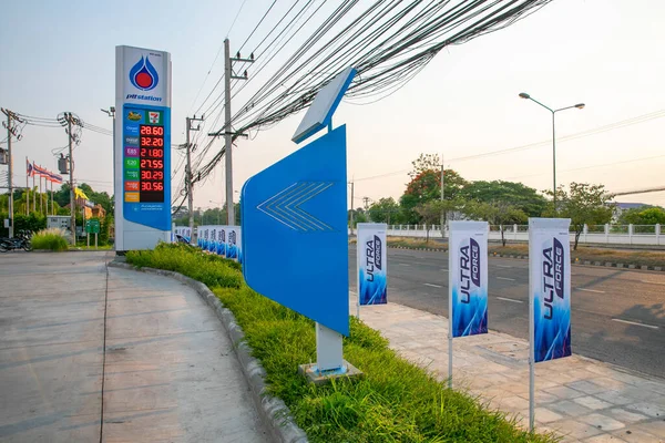 Surin Tajlandia Maja 2019 Stacja Ptt Urząd Ropy Naftowej Tajlandii — Zdjęcie stockowe
