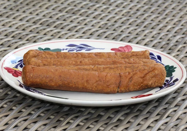 フリカンデル 伝統的なオランダのスナック ひき肉ホットドッグの一種 — ストック写真