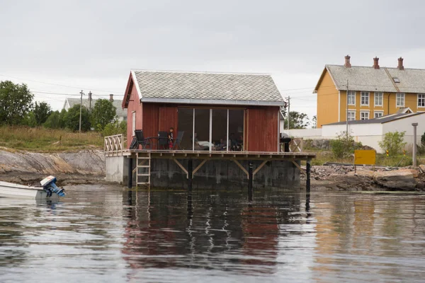 Norveç Adası Averoy Skandinav Manzara Kuzey Sonbahar Resmi — Stok fotoğraf