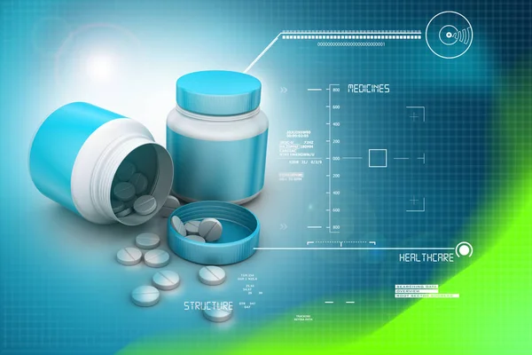 Orvosságos Üvegek Tabletták — Stock Fotó
