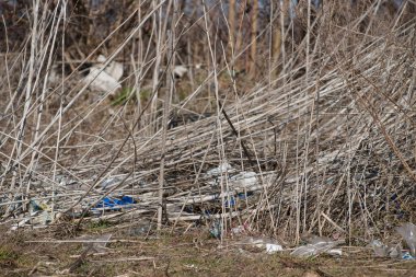 Tarım alanındaki çöpler. 