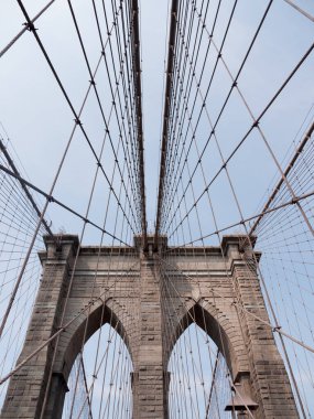 Brooklyn Köprüsü NYC ve mavi gökyüzü 