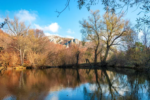 秋天美丽平静的湖水 — 图库照片