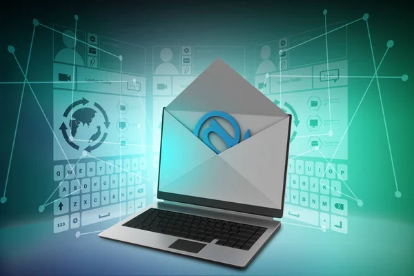 Email Laptop Illustration — Stock Photo, Image