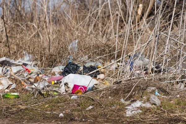 Σκουπίδια Στον Αγροτικό Τομέα Οικολογικό Πρόβλημα — Φωτογραφία Αρχείου