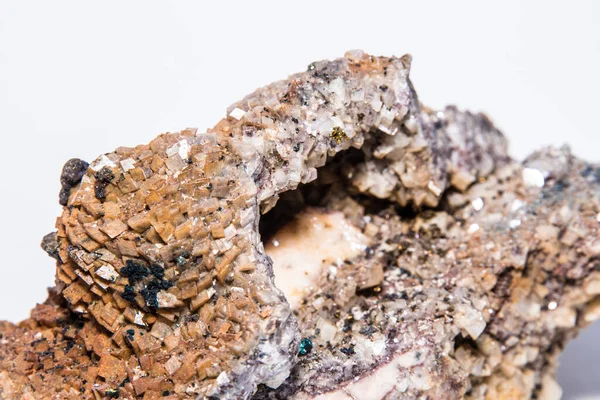 Pieza Pirita Calcopirita Que Contiene Grandes Cantidades Mineral Cobre Aislado — Foto de Stock
