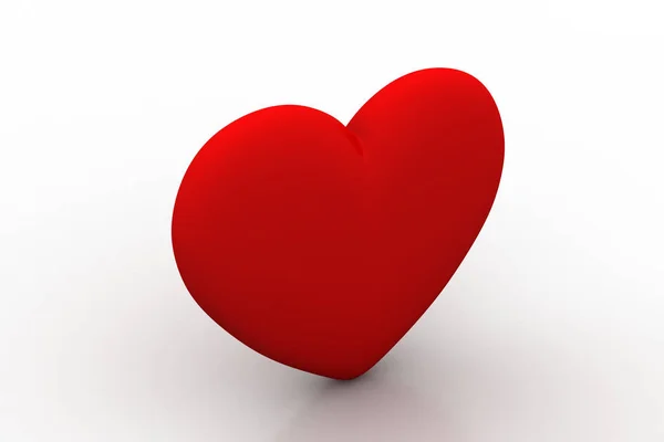 Corazón Rojo Aislado Sobre Fondo Blanco —  Fotos de Stock